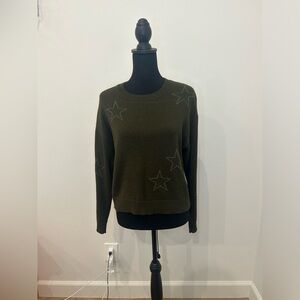 Rails Olive Green Star Sweater Cashmere Knit Size XS